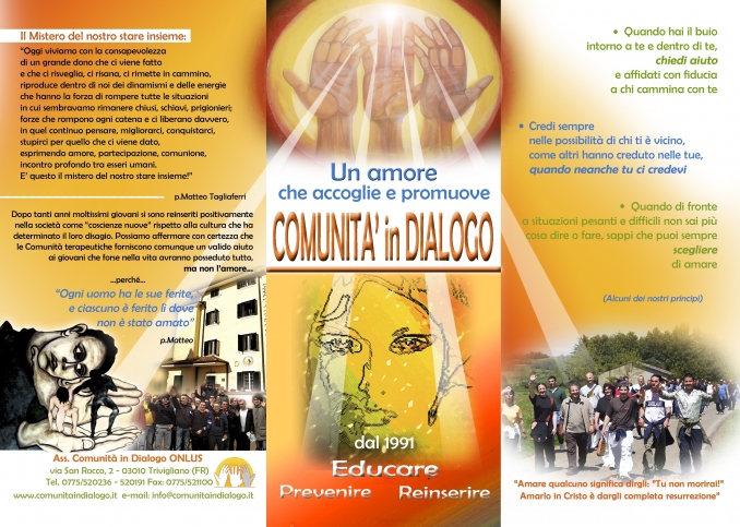 DEPLIANT della COMUNITA' in DIALOGO - Comunità in Dialogo onlus